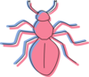 Pink And Blue Ant Silhouette Clip Art